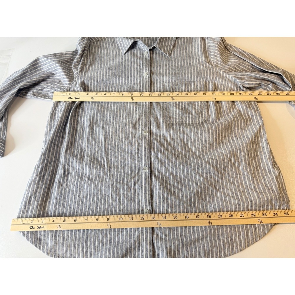 Lucky Brand Button Up Shirt Womens 1X Blue Striped Button Back Coastal Nautical - Picture 7 of 10